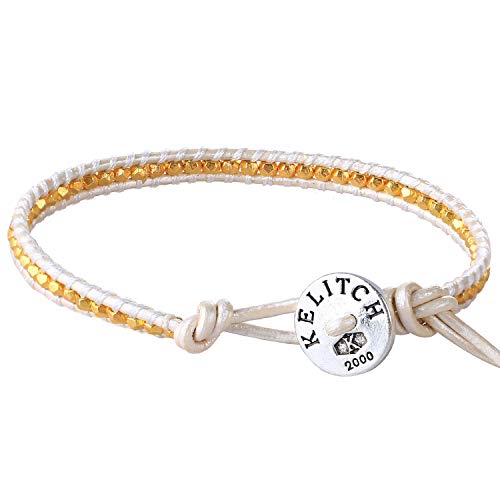 Image of KELITCH Classic Leather Wrap Bracelets Boho Beaded Strand Bracelets Women Fashion Jewelry