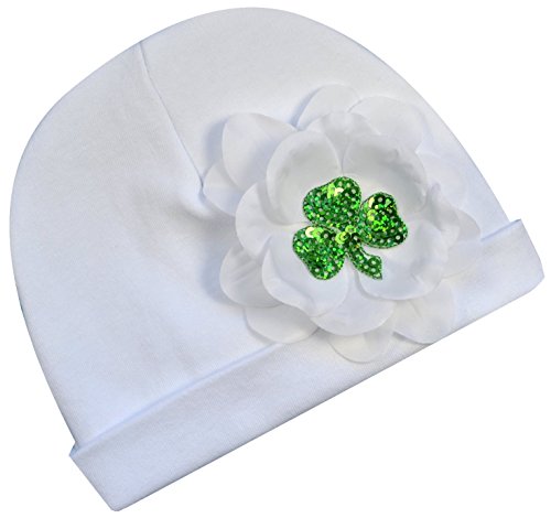 Funny Girl Designs St. Patrick's Day Flower Cotton Baby Hat-Irish Pride Baby Hat