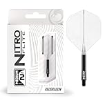 RED DRAGON Darts – Nitro Flite Integrated Flight & Shaft System – No.2 Shape and Design – Black & Clear Colour, Medium Length