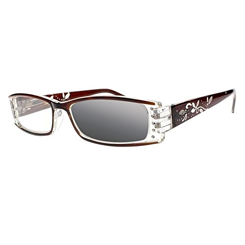 Transition Photochromic Leaves & Flowers Rhinestones Reading Glasses UV400 Sunglasses