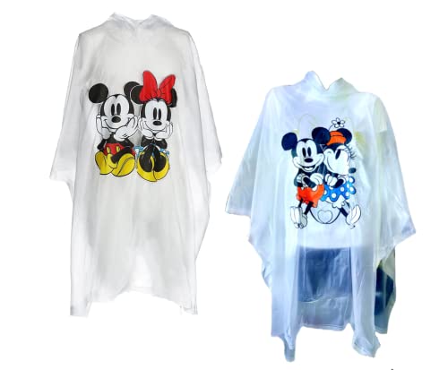 Poncho de pluie Disney Mickey Minnie imperméable transparent taille unique
