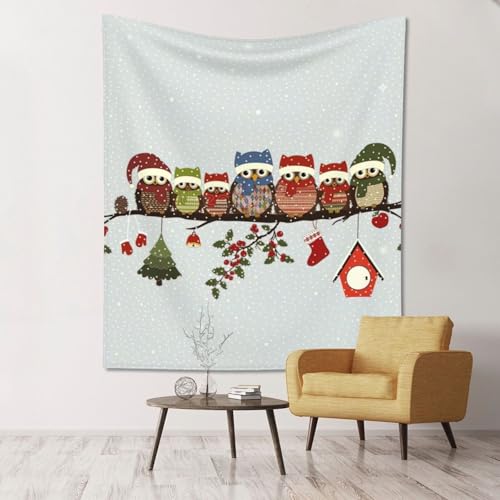 Tapisserie murale de Noël pour chambre cocooning au coin du feu SHuWeiD