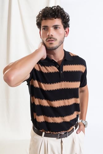 Image of Armisto Men's 100% Cotton Fancy Party Polo T-Shirt /Neutral Colour