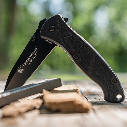 Smith & Wesson Large S.W.A.T. SWATLB 8.5in S.S. Assisted Opening Knife with 3.7in Drop Point Blade and Aluminum Handle for Tactical, Survival and EDC : Amazon.sg: DIY and Tools