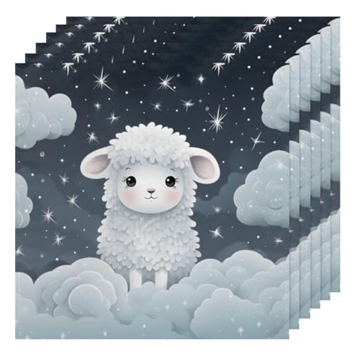 Servilletas de Tela Cartoon Lamb Set x6 50.5x50.5 cm miniatura 1