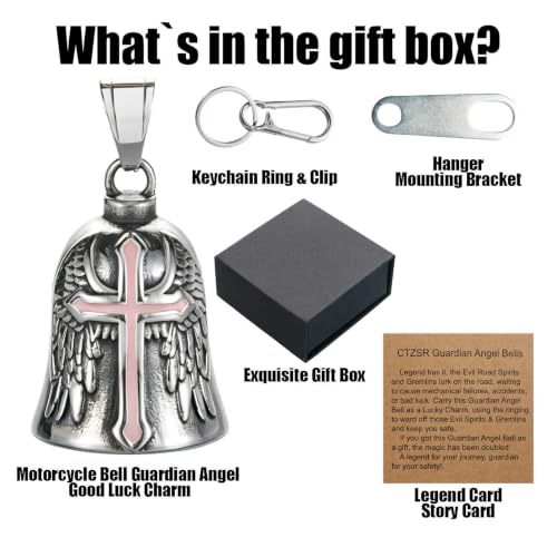 Image of Motorcycle Bell Guardian Angel Gremlin Lucky Charm Gift For Riders