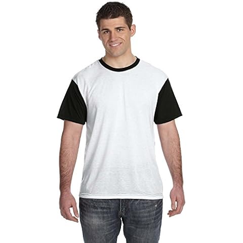 Sublivie Polyester Blackout T-Shirt (S1902)- WHITE/BLACK, 2XL Cover