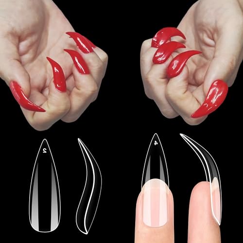 NOVO OVO Halloween Nail Tips Curved Stiletto