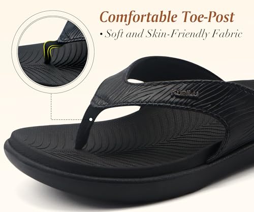 Image of KuaiLu Women's Orthotic Arch Support Flip Flop Sandals | Lightweight Travel Beach Slides Toe Post Thong Summer Cushioned Sandles (US Size 5-12)