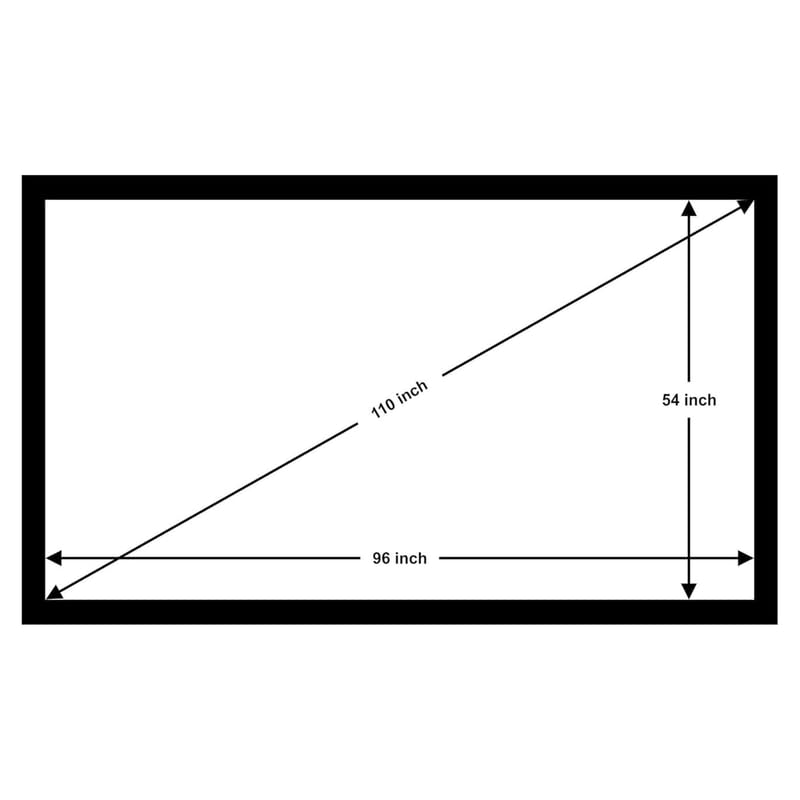 Image of BIG VUE 110 inch Fixed Frame Projector Screen High Contrast ALR Fabric, 16:9 Aspect Ratio, 4K UHD & Active 3D Ready, 160 Wide Viewing Angle Projection for Home Theatre, Office, Boardroom & Gaming