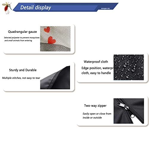 Soospe-Mz Mosquito Netting For 15Ft Patio Umbrella Double-Sided, Screen Walls Zipper Double Door Black (For 15Ft Umbrella) #TOP3