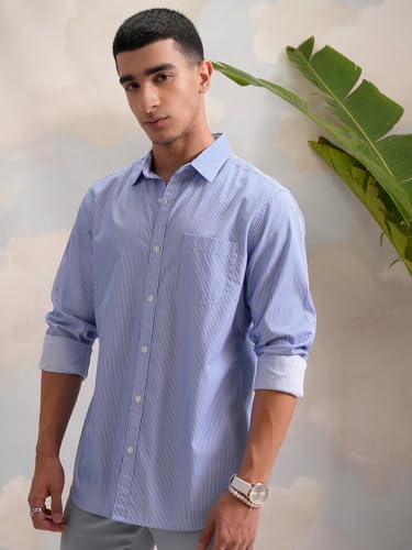 Image of Highlander Men's Slim Fit Striped Shirt | Full Sleeves | Everyday Wear Stylish Shirts for Men