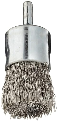 Weiler 10023 1" Crimped Wire End Brush, .014" Stainless Steel Fill, Made in the USA (Pack of 10)