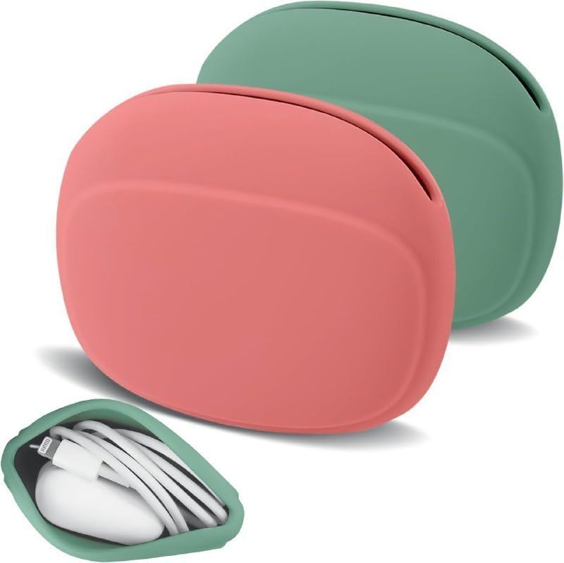 Silicone Earphone Storage Case | Portable Cable Organizer Pouch (Pack of 2) | Premium soft silicone construction for everyday durability-image-1