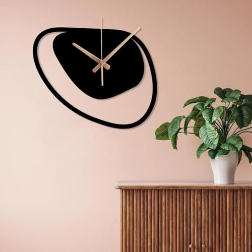 Image of Morden Metal Wall Clock for Living Room, Bedroom, Office, Kitchen, Stylish Wall Clock for Home and Hall, Designer Big Size Modern (DA-227, 60 CM)