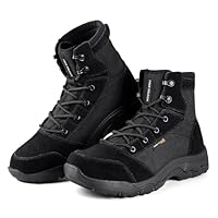 Botas de trabalho masculinas Free SOLDIER 15 cm leves e respiráveis com tática militar para caminhadas (Preta 41 EUA)