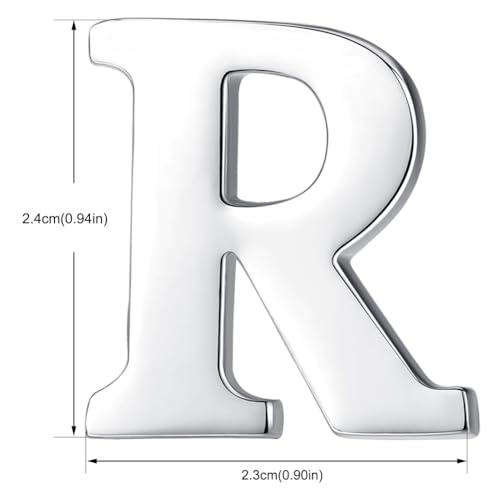 Image of HONEY BEAR Initial Alphabet Letter Lapel Pins Collar Badge Brooches for Mens /Womens Shirt Dress Decoration Silver