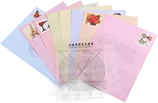 Quilling templates, 8pcs Quilling Line Paper 16 Pattern DIY Release Drawing Locating Paper Quilling Tool Craft Decoration Set