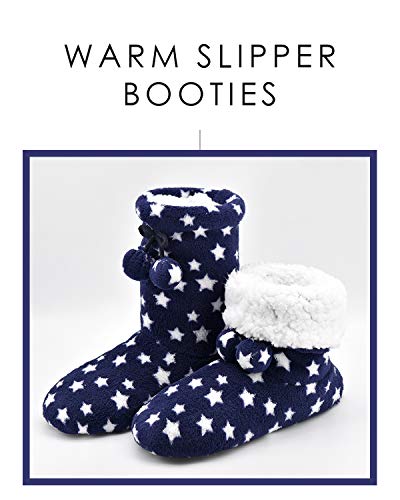 Image of DICUIRD Womens Thick & Warm Slipper Socks with Grippers - Christmas House Slippers