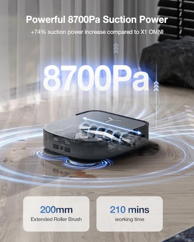 Image of ECOVACS DEEBOT X2 Combo Complete Robot Vacuum and Mop, 8700Pa Suction, 15mm Lift, Omni Station with Hot Water Mop Washing, Self-Emptying, Hot Air Drying, Auto-Refill, Obstacle Avoidance,Black