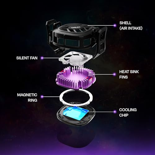 Image of Kreo Iceberg Compact Gaming Mobile Phone Cooler with Magnetic Attachment for Android & iPhone, Silent and Lightweight Mobile Cooler with Rapid Cooling