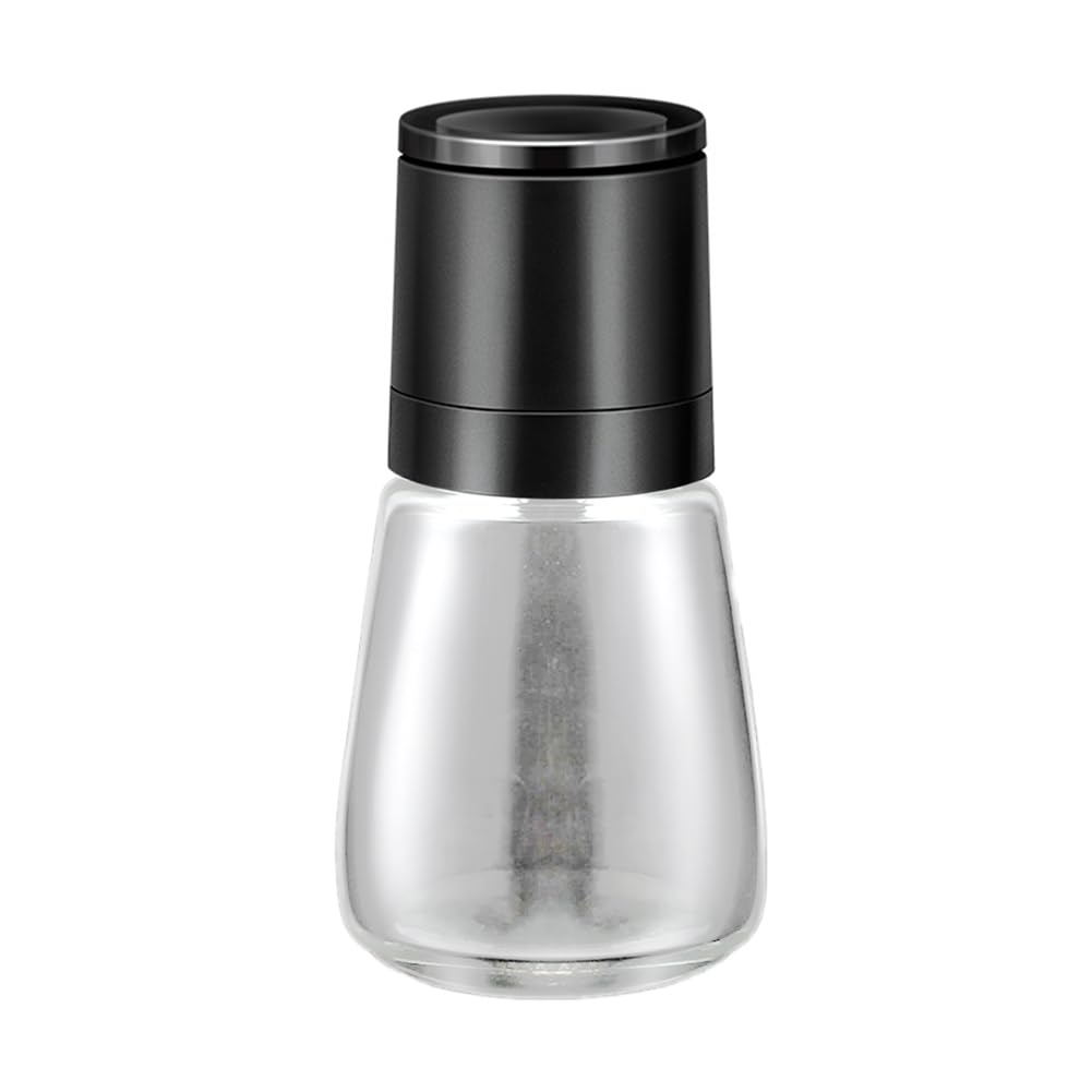 CTRLZS Manual Salt Pepper Grinder Transparent Glass Grinder Peppercorn Grinder Seasoning Bottle Kitchen Gadgets Black