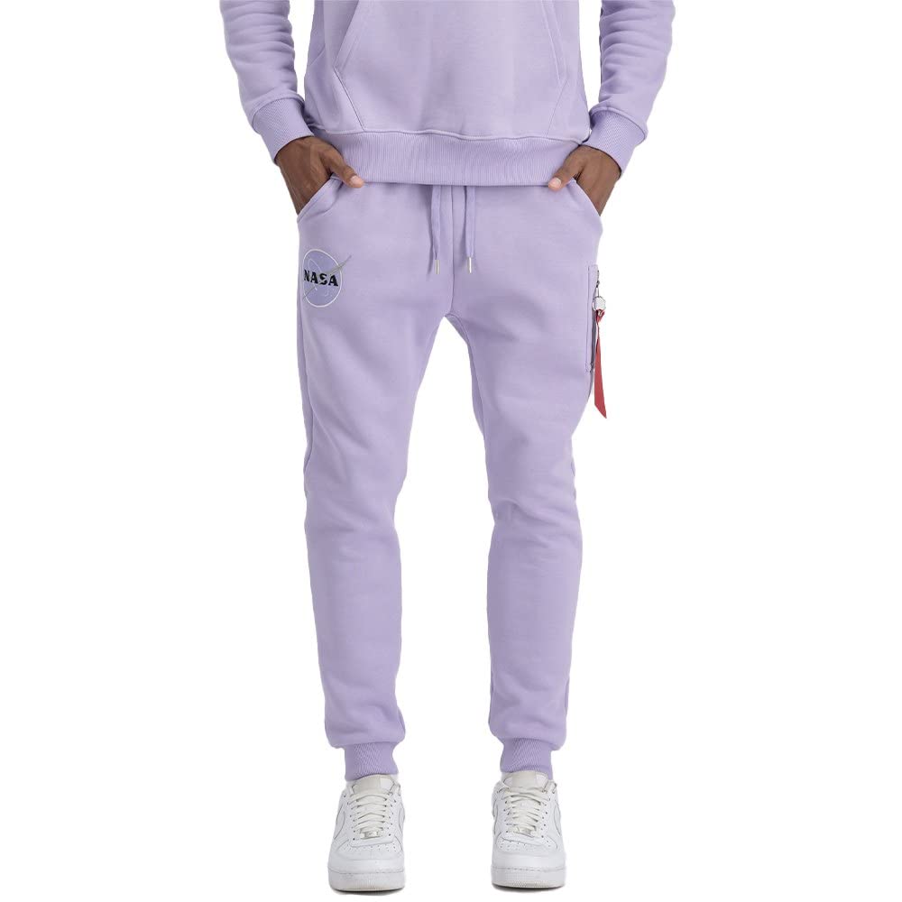 Alpha Industries Men's Pale Violet Nasa Cargo Sweat Jogger Sweatpants, Small