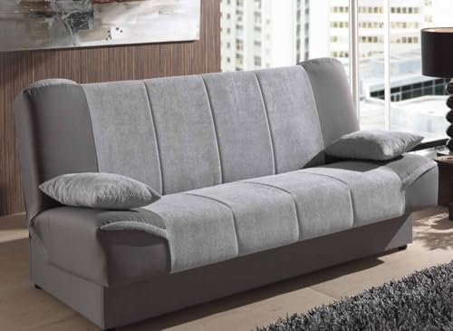 Deco In Paris Canapé clic clac Gris Convertible NATI, 200x98x104