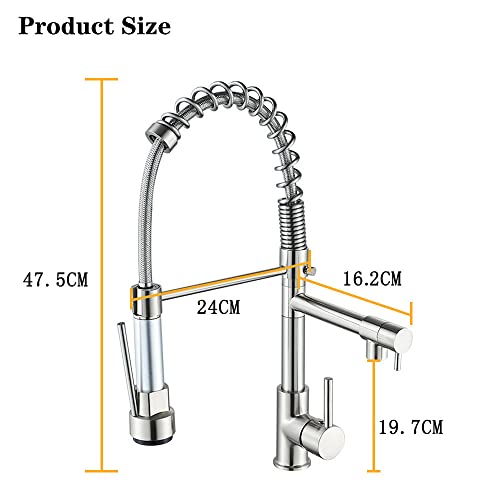 Robinet d'évier eau chaude et froide à double bec avec jet haute pression - 3