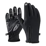 IZHIUTP Winter-Fahrradhandschuhe für Herren und Damen, warm, rutschfest, isoliert, warme Handschuhe zum Radfahren, Laufen, Wandern, Skifahren (D)