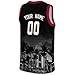 Ivochamp Men's Basketball Jersey,Hip-Hop Basketball Uniform Tank Top,Custom City Night Skyline Jersey Basketball Fan's Gift S-4XL