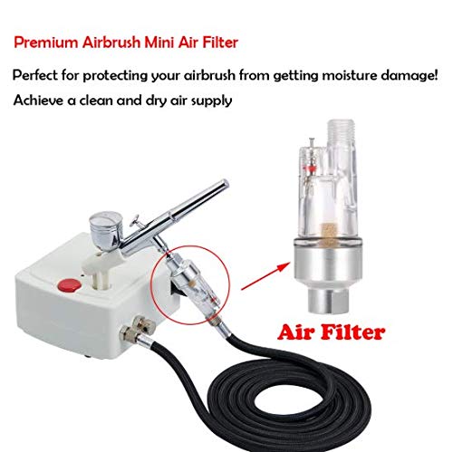 Image of Dual-Action 0.3 mm Mini Airbrush Kit Spray Gun Air Compressor Nail Art Makeup Tattoo Model Cake Car Painting Spray Tool-EU Plug