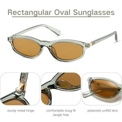 Image of Freckles Mark Polarized 90s Thin Narrow Sunglasses for Women Men Small Sun Glasses Plastic Frame
