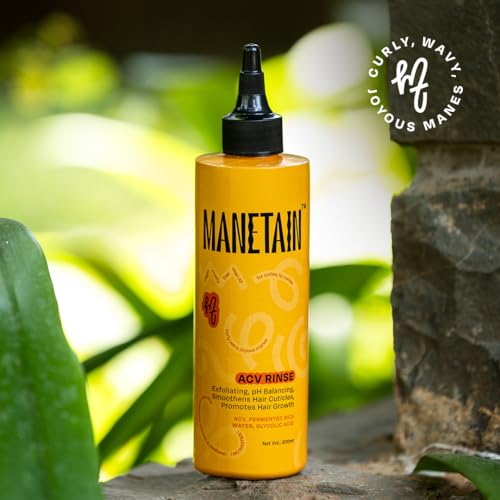 Image of MANETAIN Apple Cider Vinegar Hair Rinse 200ml - Clarifies Scalp, Removes Buildup & Dandruff - With Glycolic Acid & Fermented Rice Water - Sulfate-Free, Boosts Hair Growth & Shine