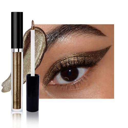 Image of SUAKE Liquid Sparkling Glitter Eyeshadow Stick Pack - High Pigment Shimmer Metallic Eye Shadow, Long-Lasting, White Blue Black Gold Purple Bold Colors,Quicking-Dry (11#-Smoky, Pack of 1)