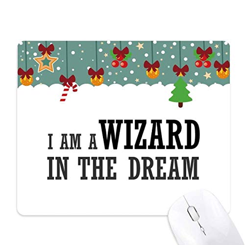 Tapis de souris I am A Wizard in The Dream Noël en caoutchouc antidérapant pour PC de bureau
