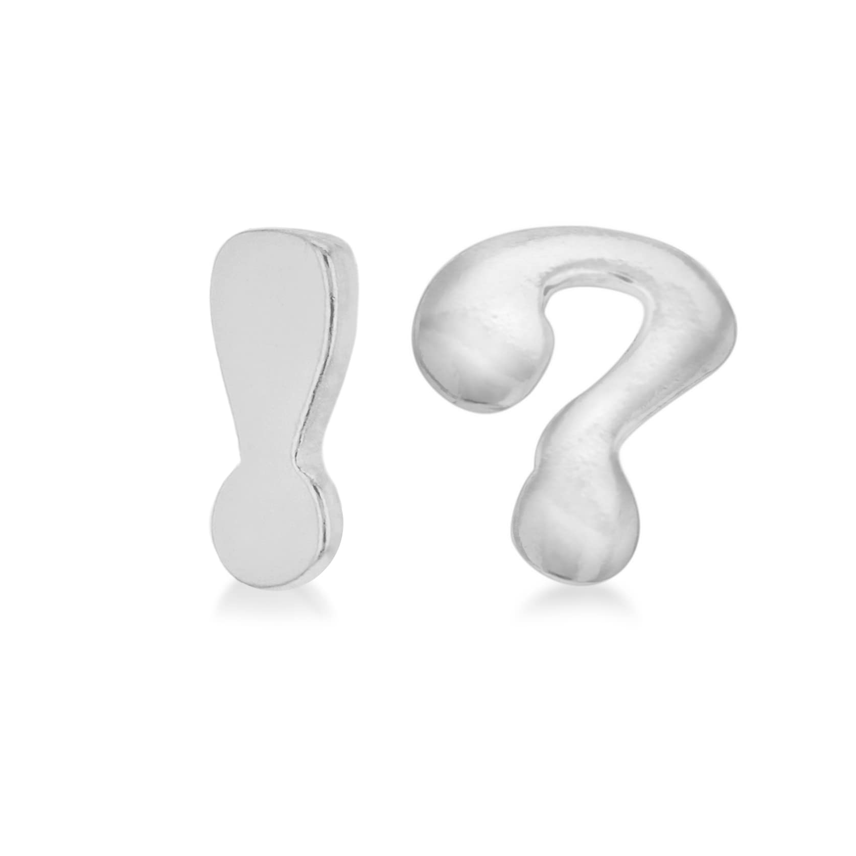 Boucles d'oreilles point d'interrogation et d'exclamation en argent sterling