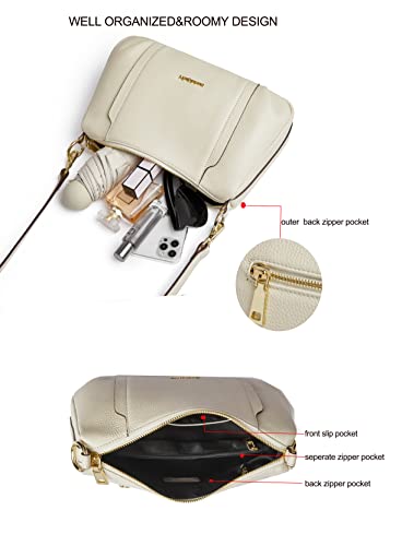 DORIS&JACKY Leather Shoulder Handbags For Women Medium Designer Crossbody Purse And Bags With Two Detachable Straps4