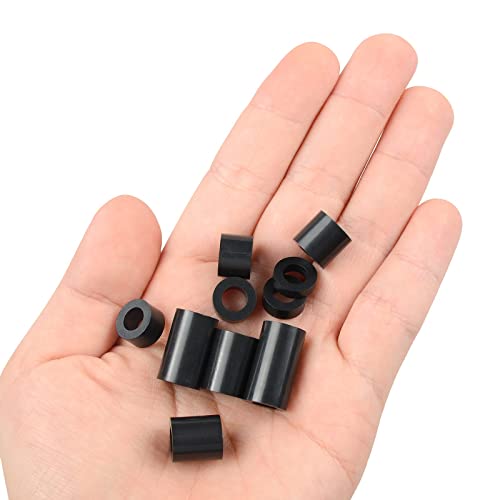 Image of Exqutoo Black ABS Round Washers ID 6.2mm,OD 11mm, 3mm 4mm 5mm 6mm 8mm 10mm 15mm 18mm 20mm Length, Assortment Kit, Non-Threaded, Suitable for M6 Screws Hardware Spacer Bracket