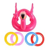 BESPORTBLE 1 Juego Flamenco inflable de alas. Juego de lanzamiento de anillos en el césped juego de lanzamiento de anillos inflables lanzamiento de aros piscina inflable de polivinilo