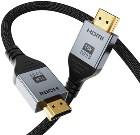 Angusplay 16K HDMI 2.2 Cable 3.3FT, 96Gbps Ultra High Speed 16K@60Hz 8K@120Hz 4K@480Hz HDMI Cord, HDCP 2.3 & HDR10 HDMI Cables for PS5/Xbox Series X|S/Roku TV/Gaming PC/Monitor/Blu-ray/Projector : Electronics