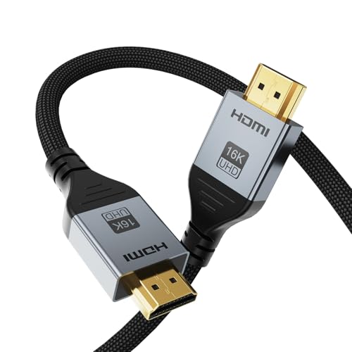 Angusplay Cable 16K HDMI 2.2 2M, 96Gbps de alta velocidad Hdmi Cables, 16K 60Hz, 8K 60Hz, 4K 240Hz 120Hz Cord, HDR10+ ARC eARC HDCP 2.3 Compatible con HDMI 2.1/2.0/1.4, para PS5 4 Xbox PC Monitor