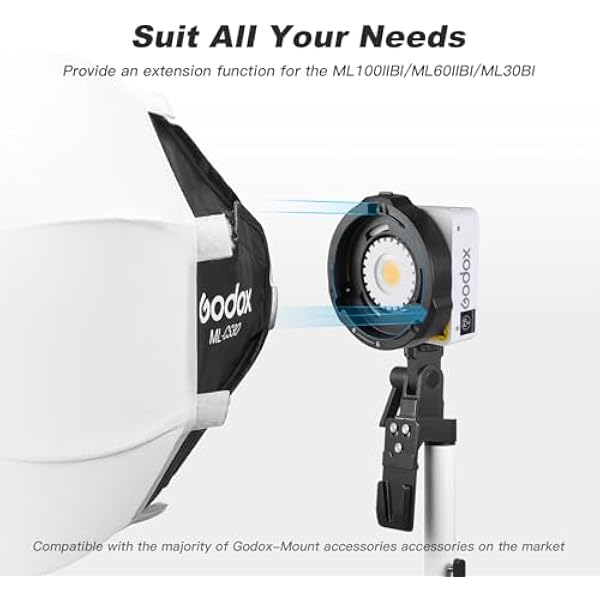 Godox ML-GB Адаптер с крепления Godox на крепление Bowens для Godox ML100Bi ML60IIBi ML30 ML30Bi ML60 ML60Bi аксессуары для освещения