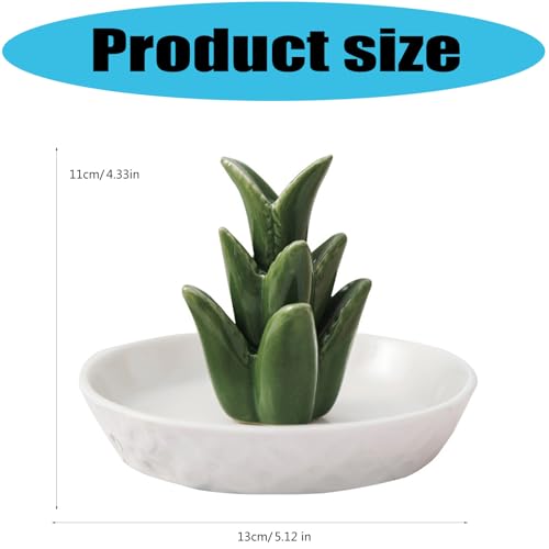 Plateau multi-usage en céramique pour plantes d'aloès et petits accessoires - 6
