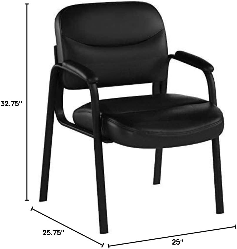 OFM ESS Collection Bonded Leather Executive Side Chair, in Black (ESS-9010)