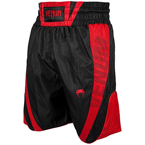 Venum Standard Boxing Shorts, Black/Red, Large