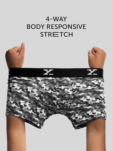 Image of XYXX Men's CloudSoft Modal Printed Trunks| Snug Fit, 4-Way Stretch & No-Marks Waistband Underwear for Man