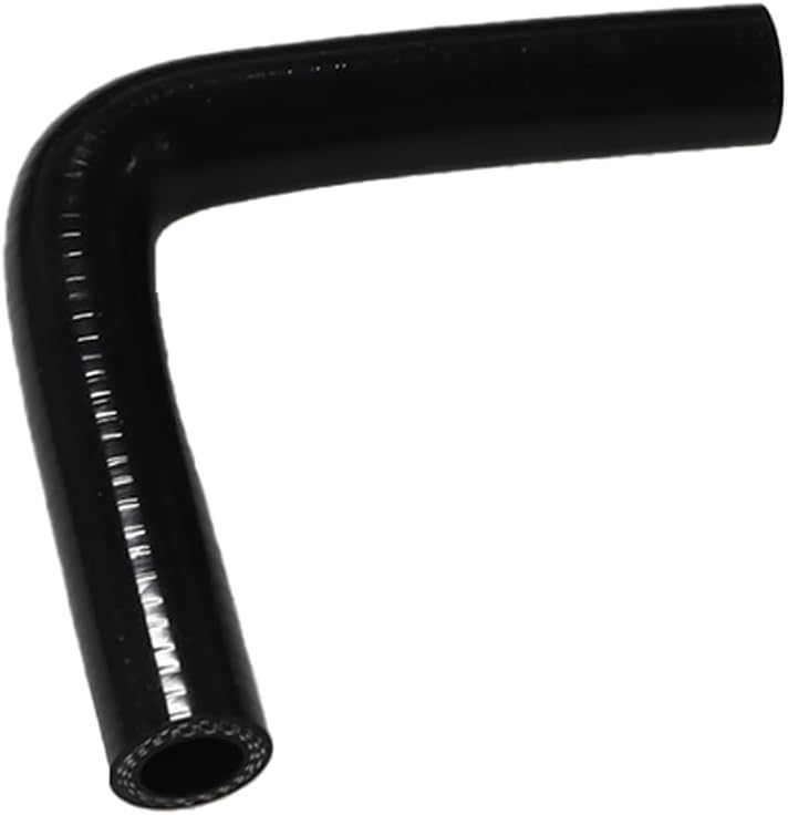 Automotive Silicone Tubing,ID 5/8"(16mm)90 Degree Elbow, 4.7" (120 mm) leg length,Universal 3-Ply High Performance Coupler Silicone Hose for Turbo/Intercooler/Intake Piping (Black, 5/8"(16mm))