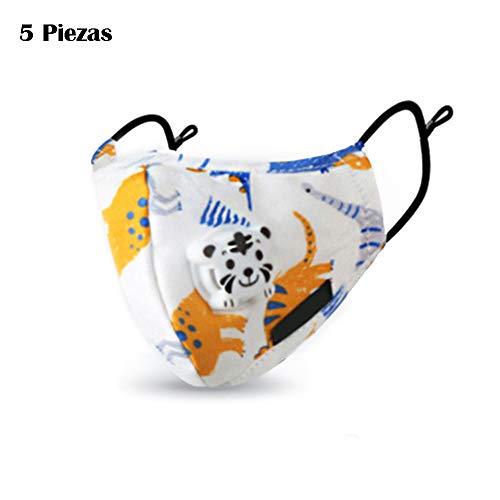 Eon Systems Máscaras de Algodón Para Niños P-M-2.5 Máscaras de Protección Función Adecuado Para Viajes al Aire Libre 5 Piezas(Patrón aleatorio)