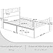 Yaheetech Metallbett 90 x 190 cm Minimalistischer Bettrahmen mit Kopfteil Gästebett mit Lattenrost für Schlafzimmer Gästezimmer 32cm Höhe unter dem Bett Weiß